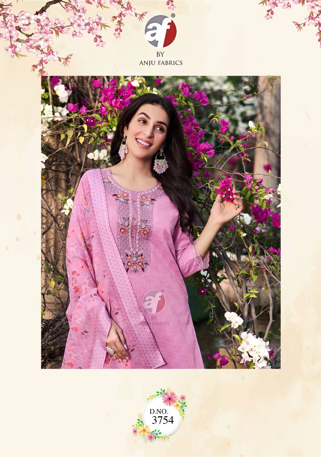 Af Patterns Vol 3 By Anju Pure Cotton Designer Kurti With Bottom Dupatta Wholesale Price In Surat
